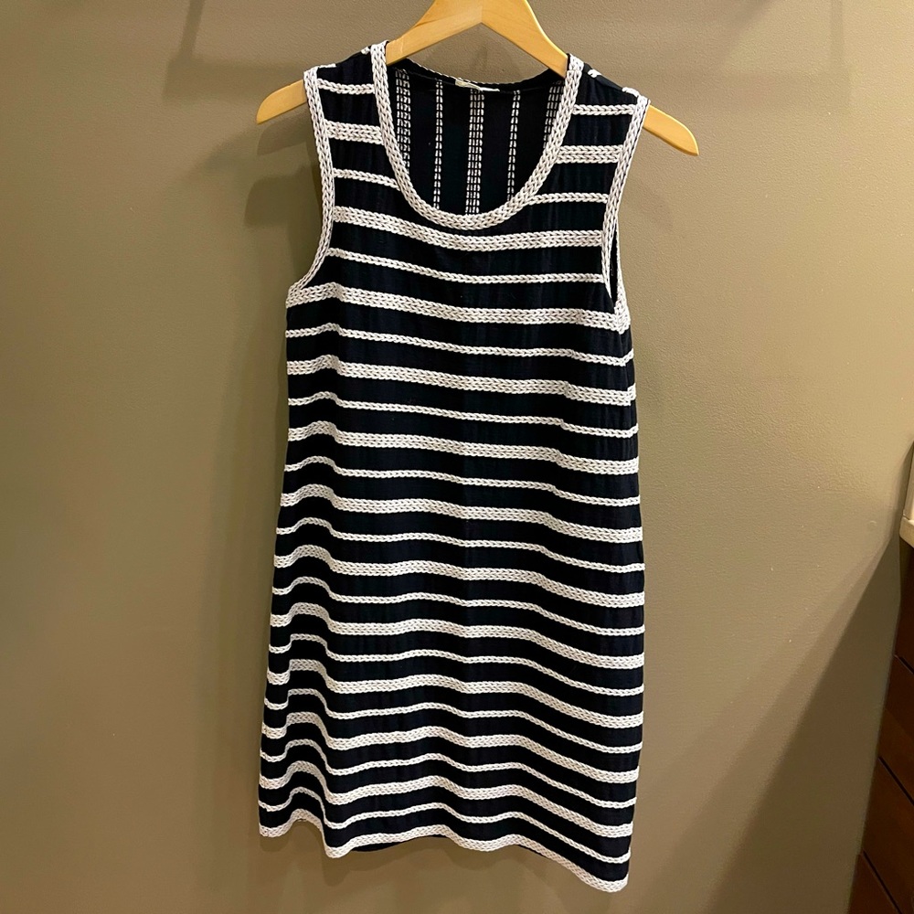 Max Studio B/W Nautical “Rope” Shift Dress - Picture 2 of 4